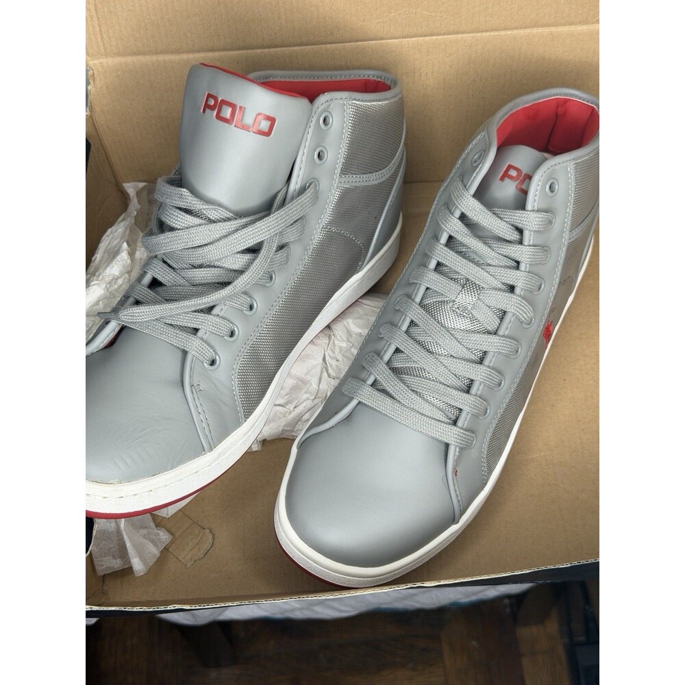 Polo Ralph Lauren Men’s Trevose MID Canvas Shoes Sz 13 gray